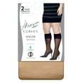 thumbnail image 1 of Hanes Curves Women's Sheer Socks, 2-Pairs Nude 1X/2X, 1 of 3