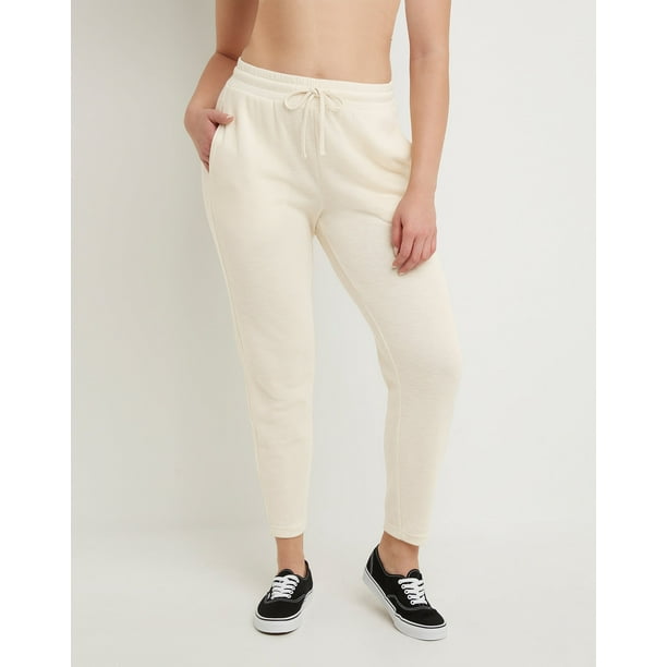 Hanes Double Knit Pants With Pockets Natural XL Women's