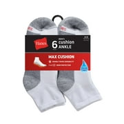 Hanes Ankle Socks 6-Pack Mens Max Cushion Cool ComfortBlend FreshIQ Max Cushion