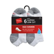 Hanes Low Cut 6-Pack Socks Mens Max Cushion Breathable Wicking Cool Comfort 6-12