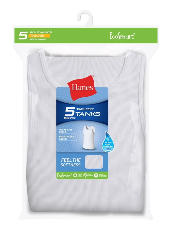 Boy Tank 5-Pack EcoSmart Undershirt Underwear Breathable Lightweight XS-XL