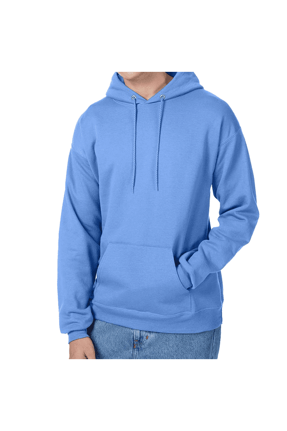 EcoSmart Hooded Pocket Sweatshirt, Men's Long Sleeve Pullover Fleece, Carolina Blue, S