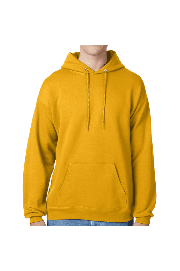 EcoSmart Hooded Pocket Sweatshirt, Men's Long Sleeve Pullover Fleece, Gold, S