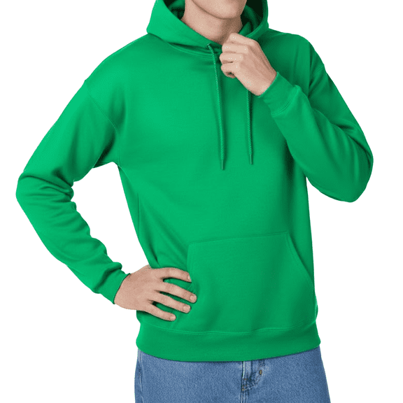 Hanes EcoSmart Hooded Pocket Sweatshirt, Men's Long Sleeve Pullover Fleece, Kelly Green, XL