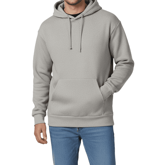 Hanes EcoSmart Hooded Pocket Sweatshirt, Men's Long Sleeve Pullover Fleece, Light Steel, M