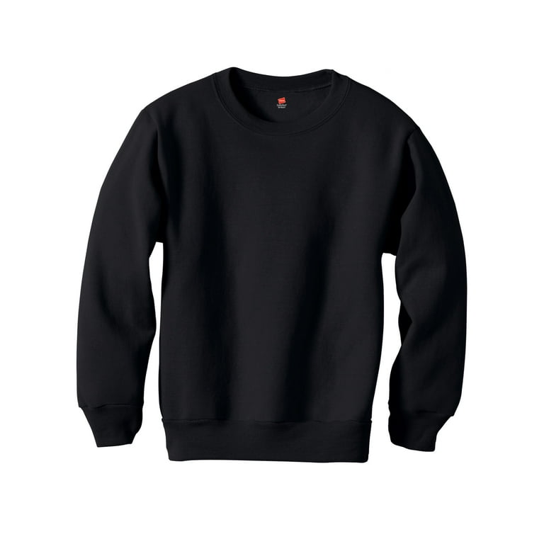 Boys black crew neck sweatshirt hotsell