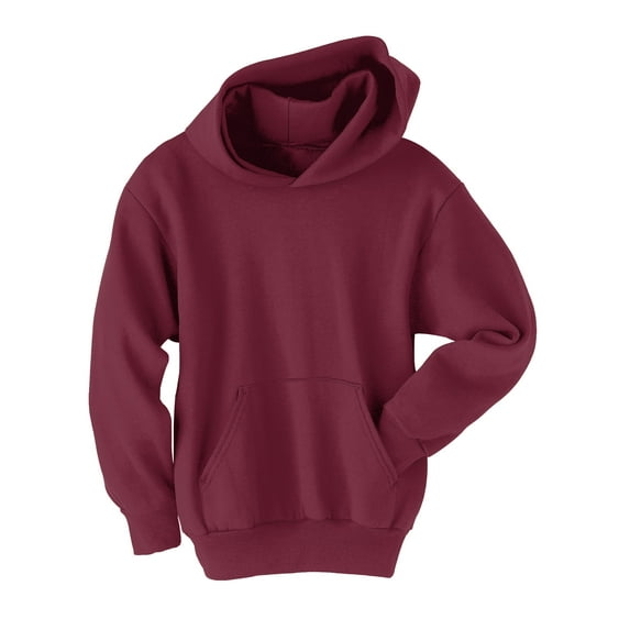 Hanes EcoSmart Kids' Fleece Pullover Hoodie Maroon L