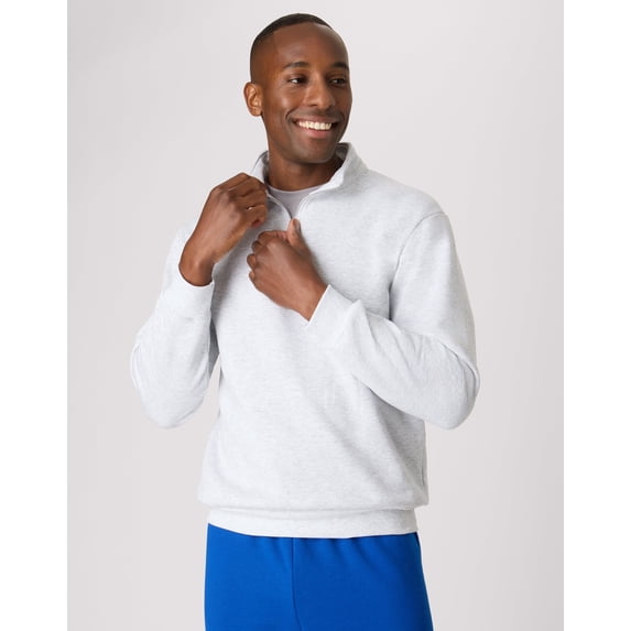 Hanes EcoSmart Men’s Fleece Quarter-Zip Pullover Ash XL