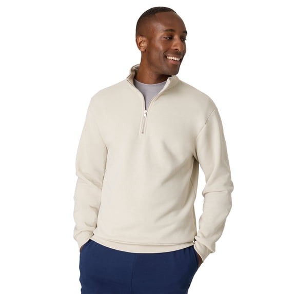 Hanes EcoSmart Men’s Fleece Quarter-Zip Pullover Sand M