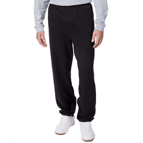 Hanes EcoSmart Men's Fleece Sweatpants, Comfortable, Soft Cotton Blend Lounge Pants, Black, XL