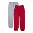 thumbnail image 1 of Hanes EcoSmart Men's Fleece Sweatpants, Value 2-Pack, 32" Light Steel/Deep Red 2XL, 1 of 7