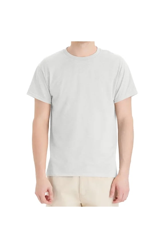 EcoSmart Men’s Short Sleeve T-Shirt, Crewneck Classic Fit Tee, Cotton-Poly, Ash, S