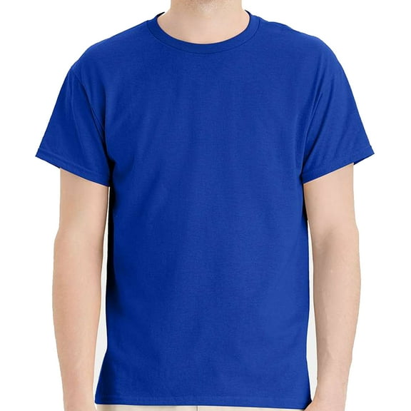 Hanes EcoSmart Men's Short Sleeve T-Shirt, Crewneck Classic Fit Tee, Cotton-Poly, Deep Royal, M