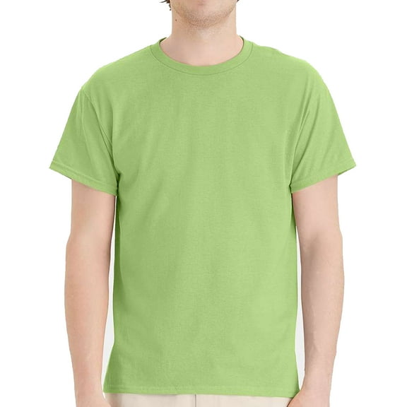 Hanes EcoSmart Men's Short Sleeve T-Shirt, Crewneck Classic Fit Tee, Cotton-Poly, Lime, 2XL