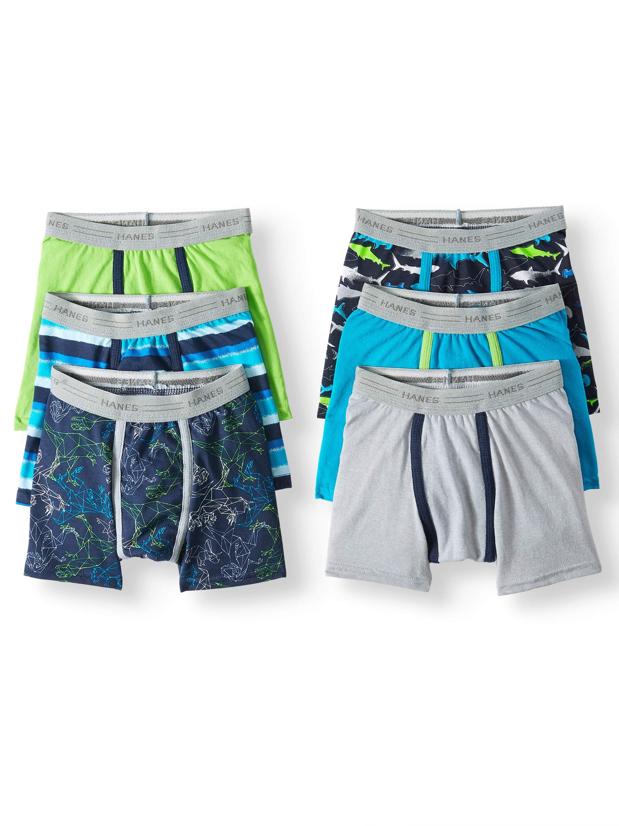 Hanes EcoSmart Tagless Boxer Brief Underwear, 6-Pack (Toddler Boys)