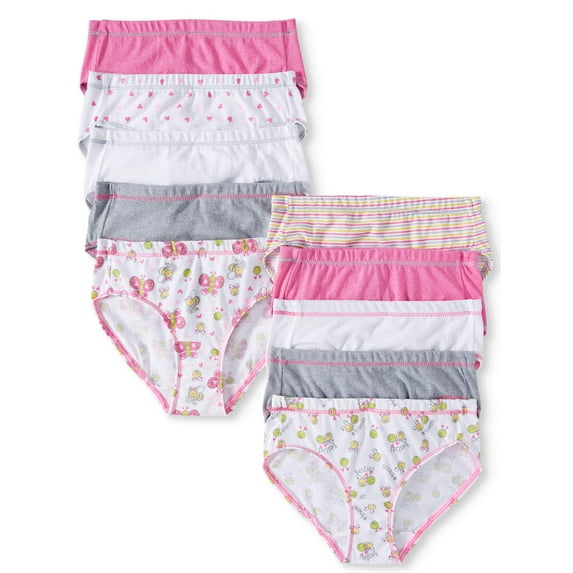 Hanes EcoSmart Tagless Brief Underwear, 10 Pack (Toddler Girls)
