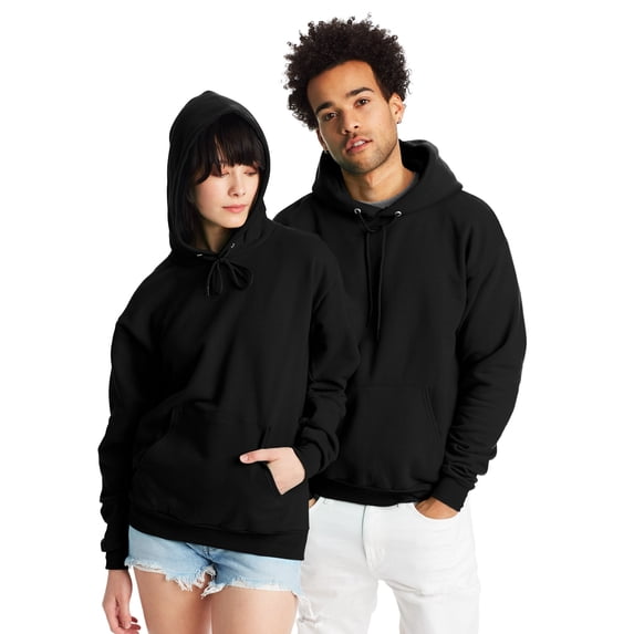 Hanes EcoSmart Unisex Fleece Hoodie (Big & Tall Sizes Available) Black XL