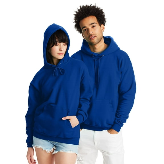 Hanes EcoSmart Unisex Fleece Hoodie (Big & Tall Sizes Available) Deep Royal S