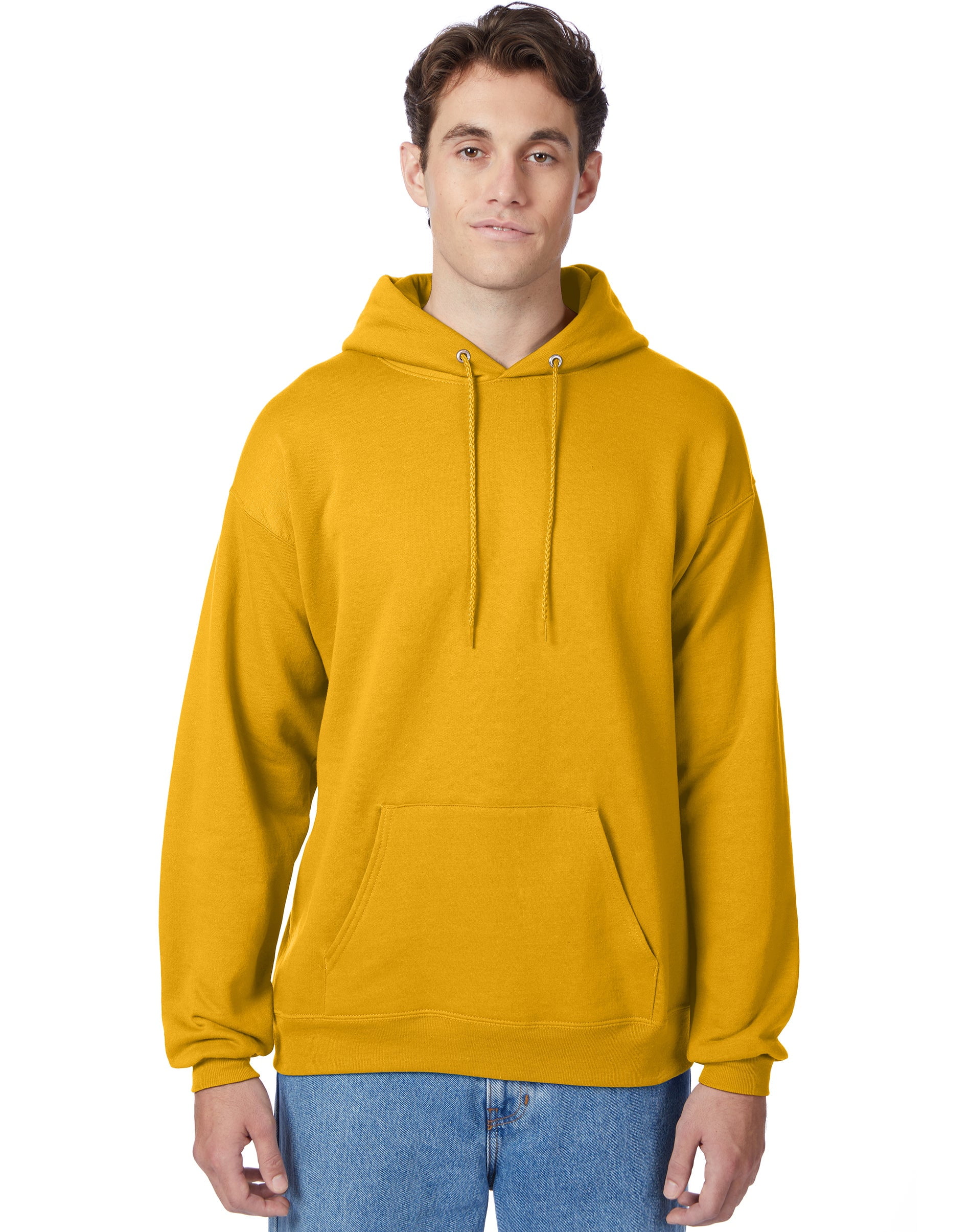 Hanes EcoSmart Unisex Fleece Hoodie (Big & Tall Sizes Available) Gold M