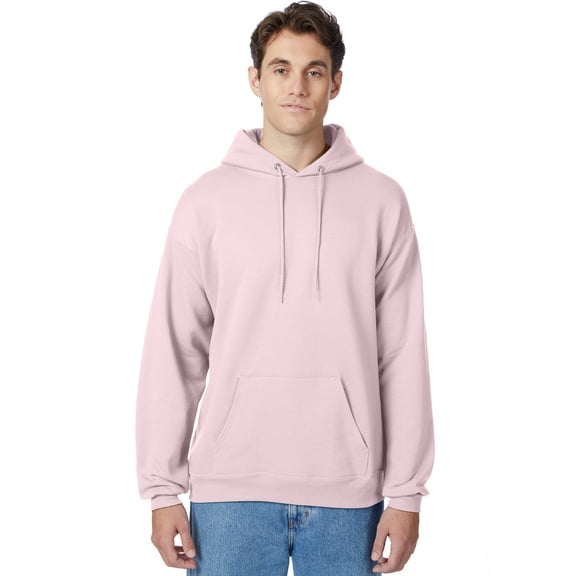 Hanes EcoSmart Unisex Fleece Hoodie (Big & Tall Sizes Available) Pale Pink XL