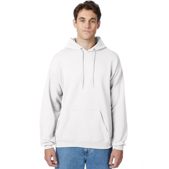 Hanes EcoSmart Unisex Fleece Hoodie (Big & Tall Sizes Available) White L