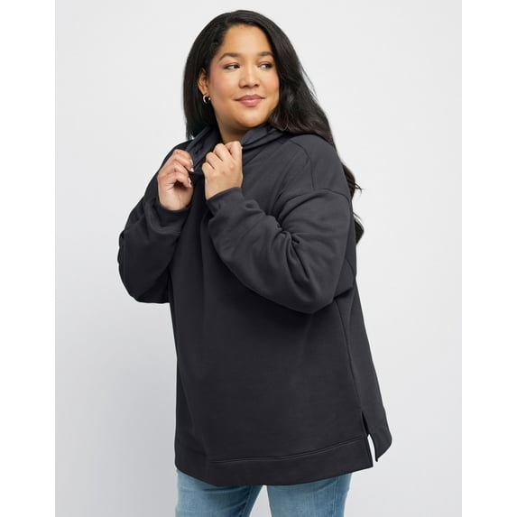 Hanes EcoSmart Women's Fleece Hoodie (Plus Size) Ebony 3X