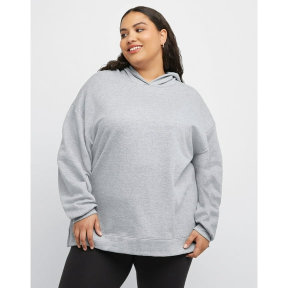 Hanes EcoSmart Women's Fleece Hoodie (Plus Size) Light Steel 2X