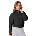 thumbnail image 1 of Hanes EcoSmart Women’s Fleece Quarter-Zip Pullover Ebony S, 1 of 6