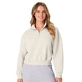 thumbnail image 1 of Hanes EcoSmart Women’s Fleece Quarter-Zip Pullover Sand S, 1 of 6