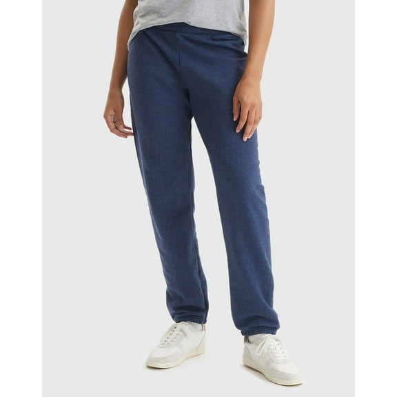 Hanes EcoSmart Women's Fleece Sweatpants with Cinched Cuffs, 30" Navy Heather L