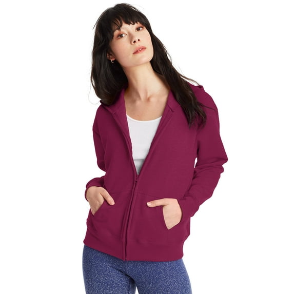 Hanes EcoSmart Women’s Fleece Zip Hoodie Cardinal M