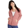 thumbnail image 1 of Hanes EcoSmart Women’s Fleece Zip Hoodie Mauve S, 1 of 5