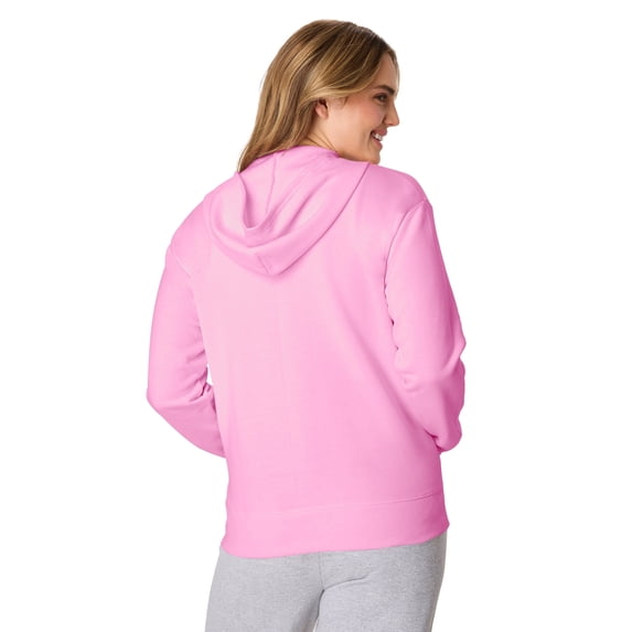 Hanes EcoSmart Women's Full-Zip Fleece Hoodie Spirited Pink XL