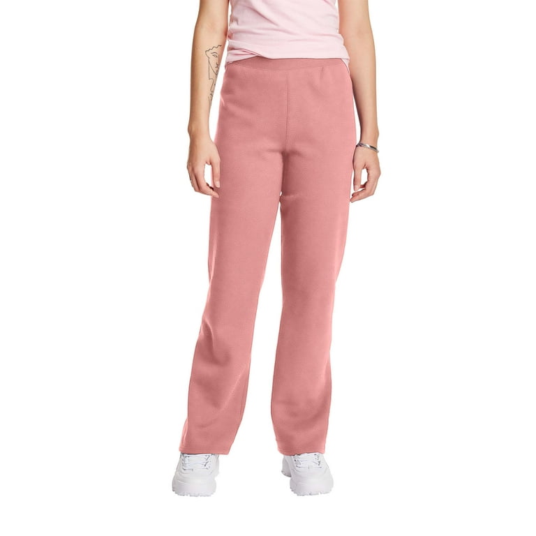 Hanes EcoSmart Women s Midweight Cotton Blend Fleece Sweatpants Open Leg Low Pill Super Soft Recycled Material Walmart