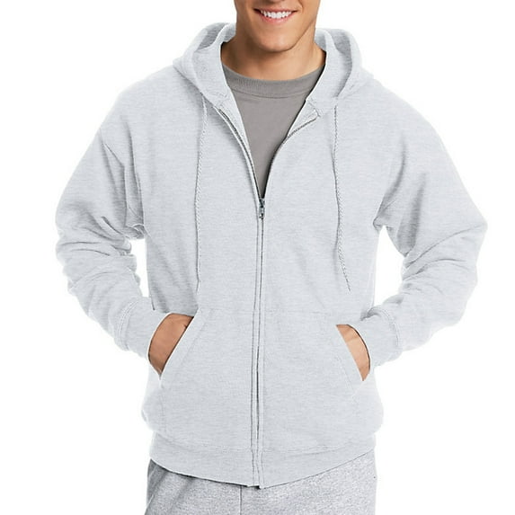 Hanes - Ecosmart Full-Zip Hooded Sweatshirt - P180, Ash, L