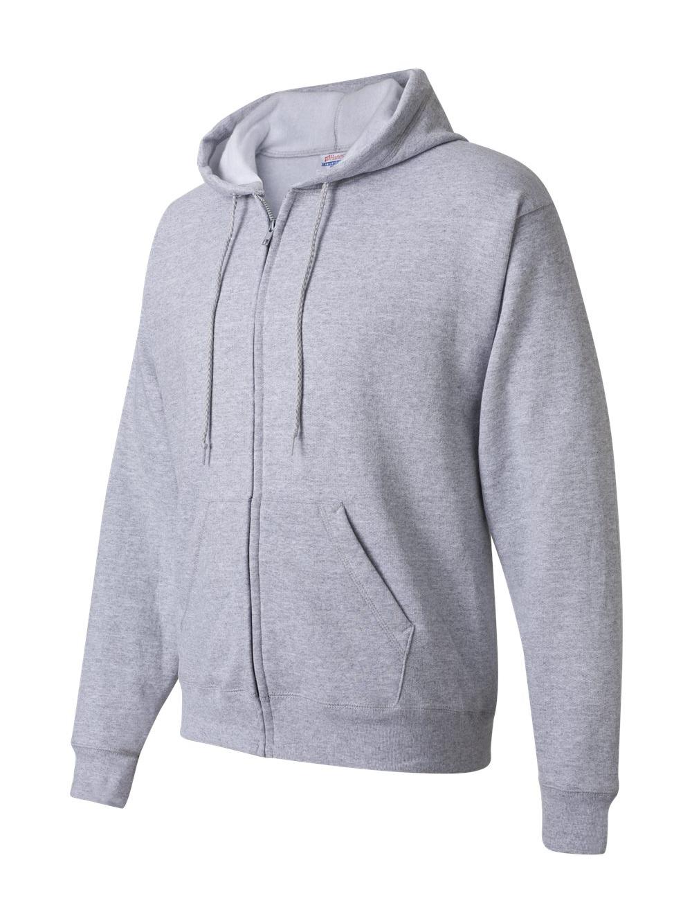 Hanes - Ecosmart Full-Zip Hooded Sweatshirt - P180 - Light Steel - Size: 2XL - image 1 of 4