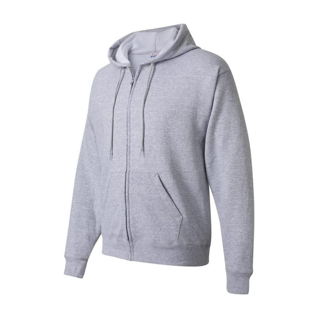 Hanes - Ecosmart Full-Zip Hooded Sweatshirt - P180 - Light Steel - Size: 2XL