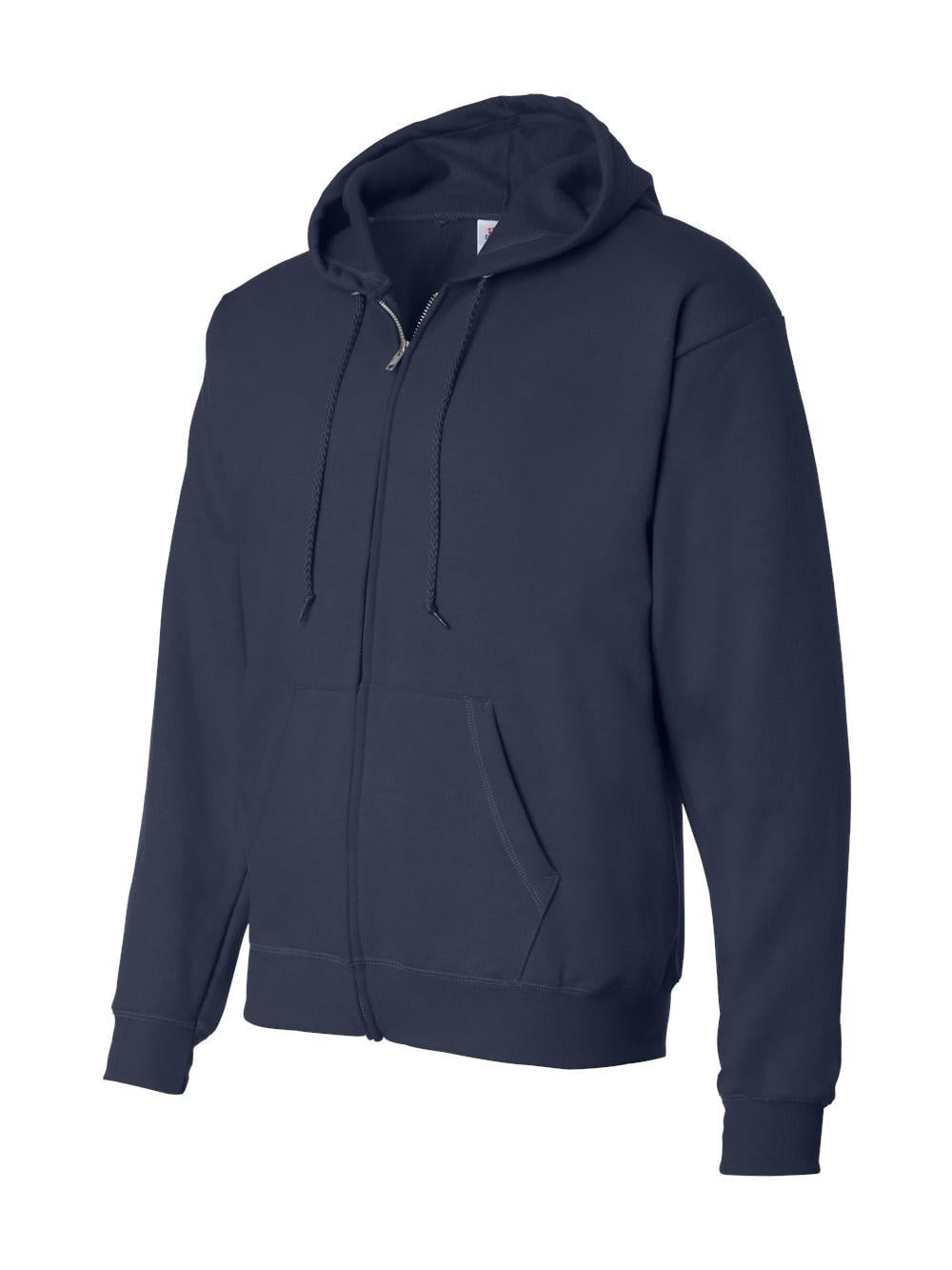 Hanes - Ecosmart Full-Zip Hooded Sweatshirt - P180 - Navy - Size: L ...