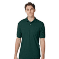 thumbnail image 1 of Hanes Ecosmart Jersey Polo T-Shirt, Men's Short Sleeve Solid Tee, Deep Forest Shirt, 2XL, 1 of 5