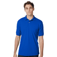 thumbnail image 1 of Hanes Ecosmart Jersey Polo T-Shirt, Men's Short Sleeve Solid Tee, Deep Royal Shirt, S, 1 of 5