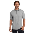 thumbnail image 1 of Hanes Ecosmart Jersey Polo T-Shirt, Men's Short Sleeve Solid Tee, Light Steel Shirt, 2XL, 1 of 5