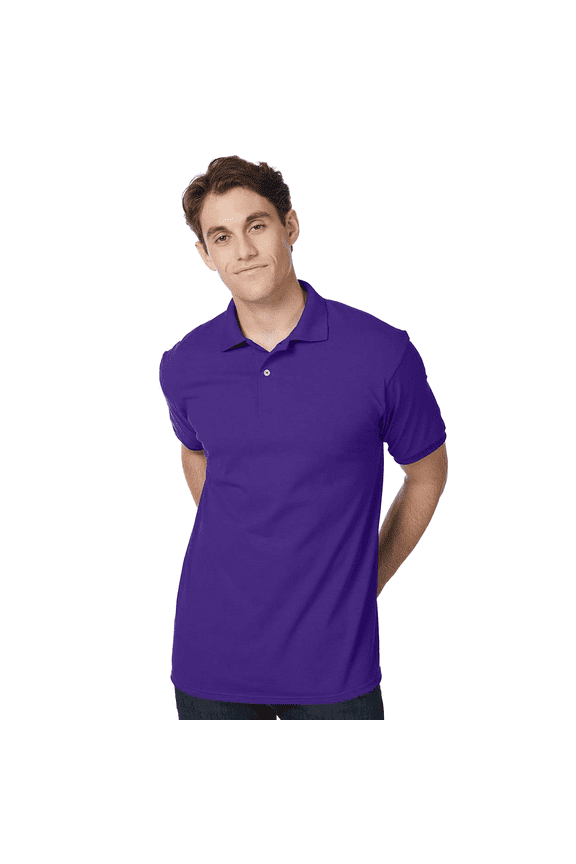 Ecosmart Jersey Polo T-Shirt, Men's Short Sleeve Solid Tee, Purple Shirt, 3XL