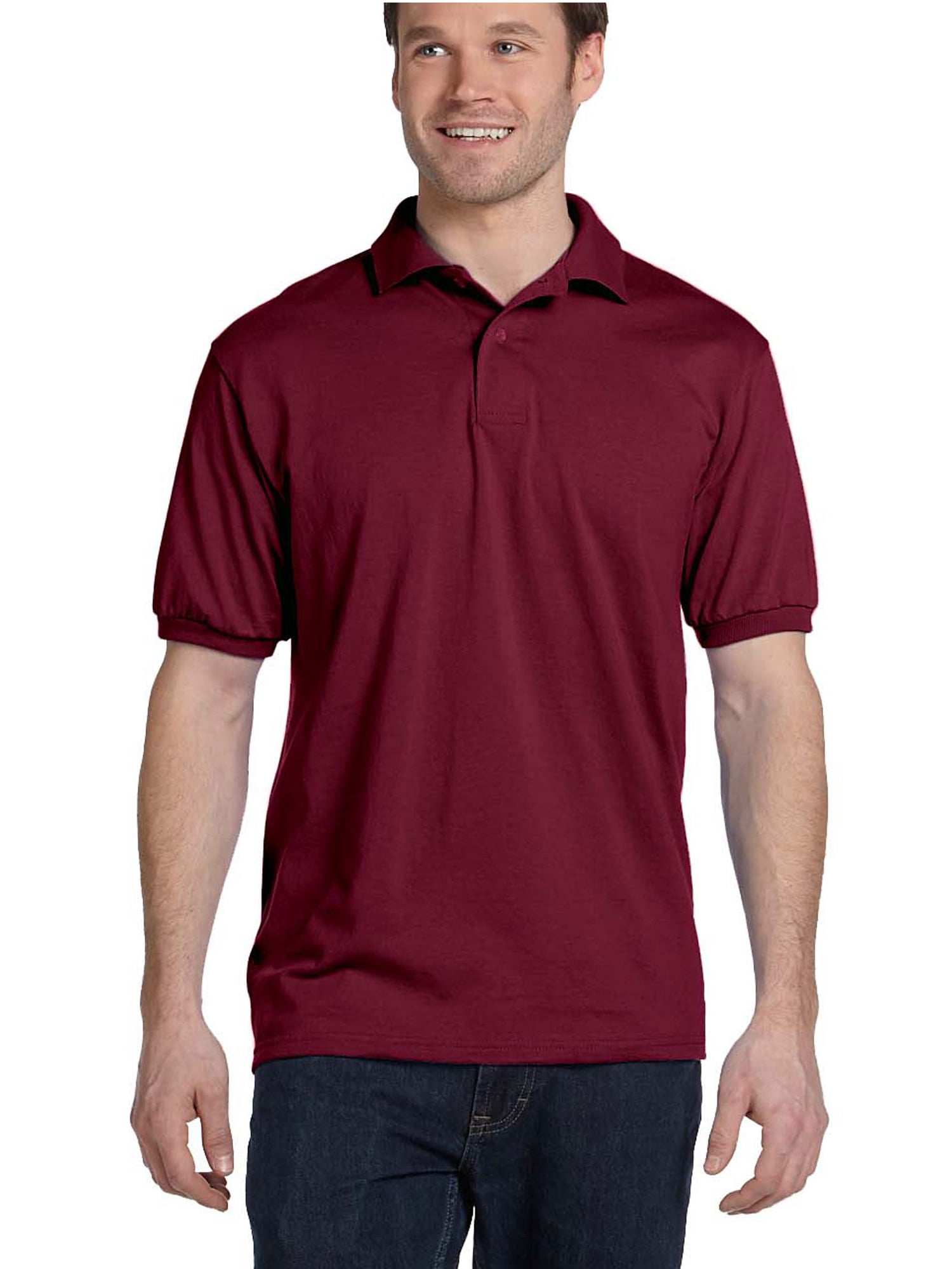 Hanes Comfortblend Ecosmart Polo Jersey Shirt (Style Guyana Ubuy