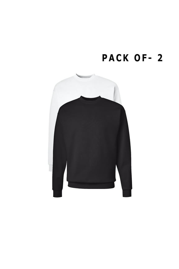 Ecosmart Sweatshirt for Men GRP1 Long Sleeve Fleece Assorted Crewneck Sweatshirt 2 Pack, XL