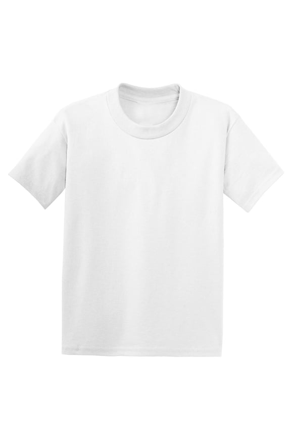 - Ecosmart Youth T-Shirt - 5370, White, L, Pack Of 6, Hanes