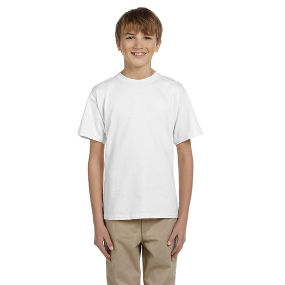 Hanes - Ecosmart Youth T-Shirt - 5370, White, S, Pack Of 12, Hanes