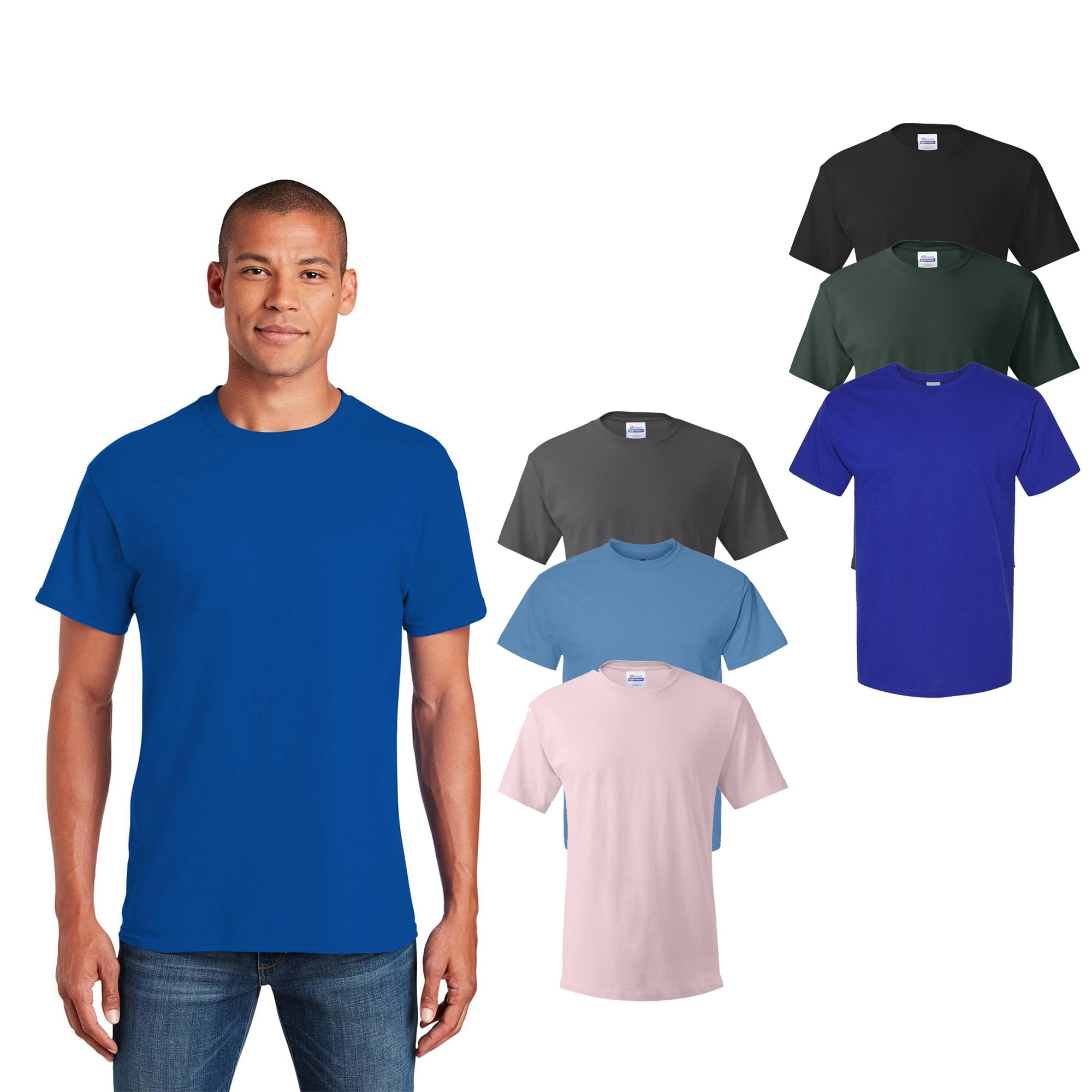 Hanes Essential Assorted T-Shirt for Men, 100 Cotton, Short Sleeve Mix ...