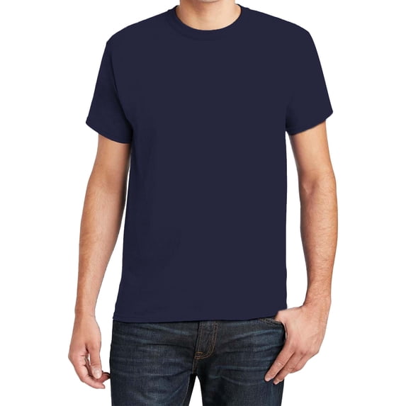 Hanes Essential Short Sleeve T-Shirt, Men's Casual Crewneck Classic Fit Tee, Athletic Navy, 4XL