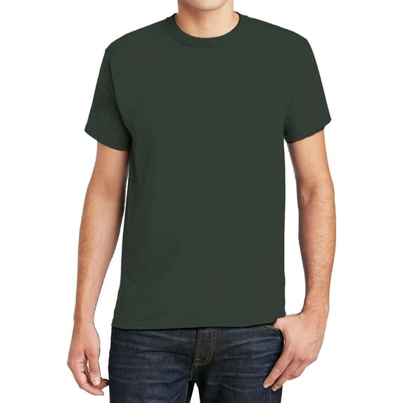 Hanes Essential Short Sleeve T-Shirt, Men's Casual Crewneck Classic Fit Tee, Deep Forest, L