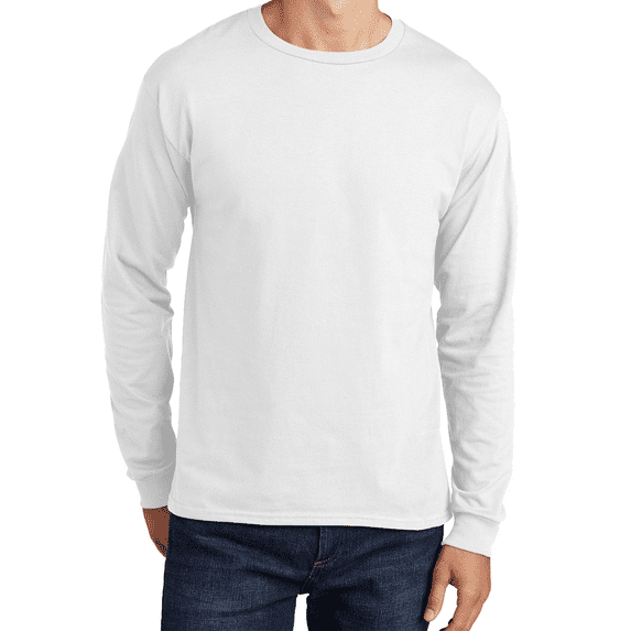 Hanes Essential Tee Shirt Long Sleeve Cotton, Sizes S-3XL